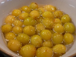 Plums steeping